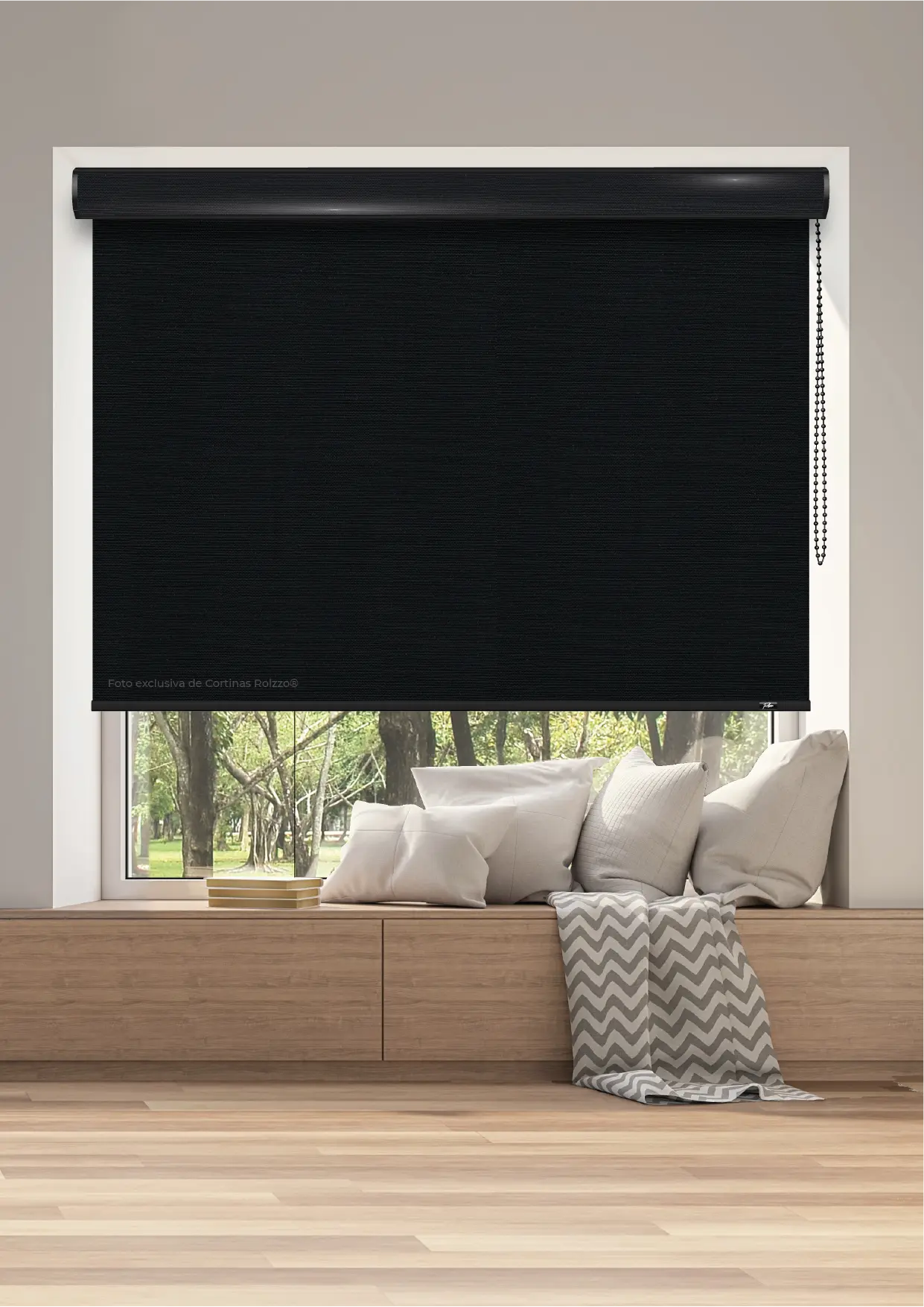 CORTINA ROLLER BLACKOUT BK02 - NEGRO LISO ESTÁNDAR