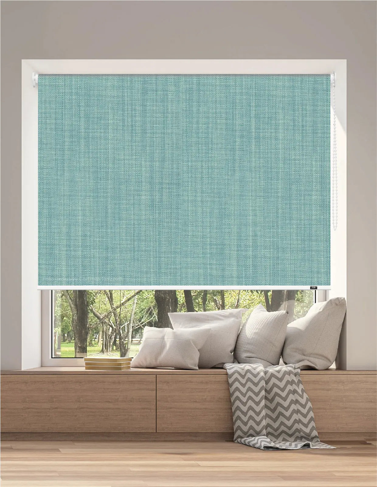 CORTINA ROLLER BLACKOUT BK05 - AZUL AGUA ESTÁNDAR