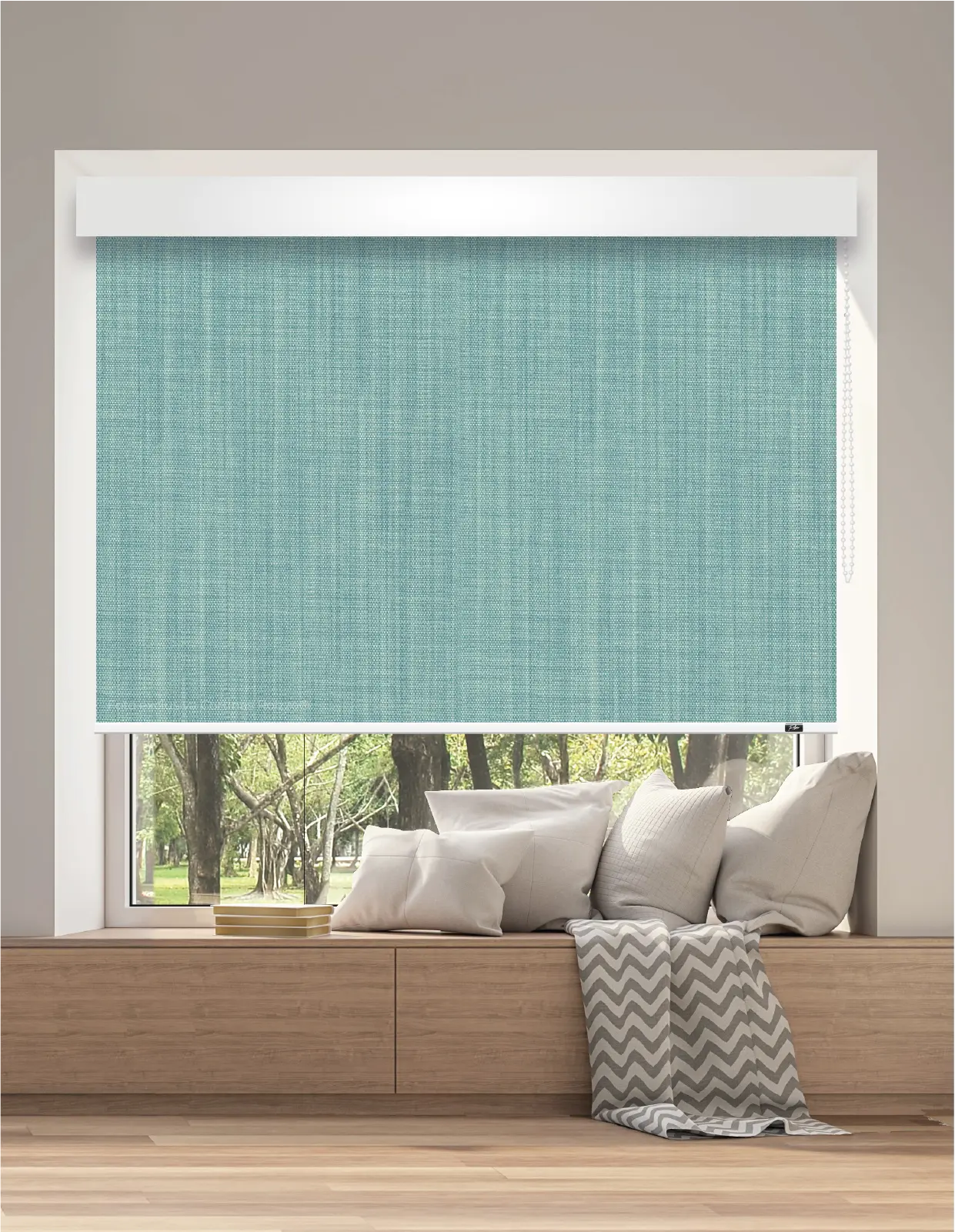 CORTINA ROLLER BLACKOUT BK05 - AZUL AGUA ESTÁNDAR