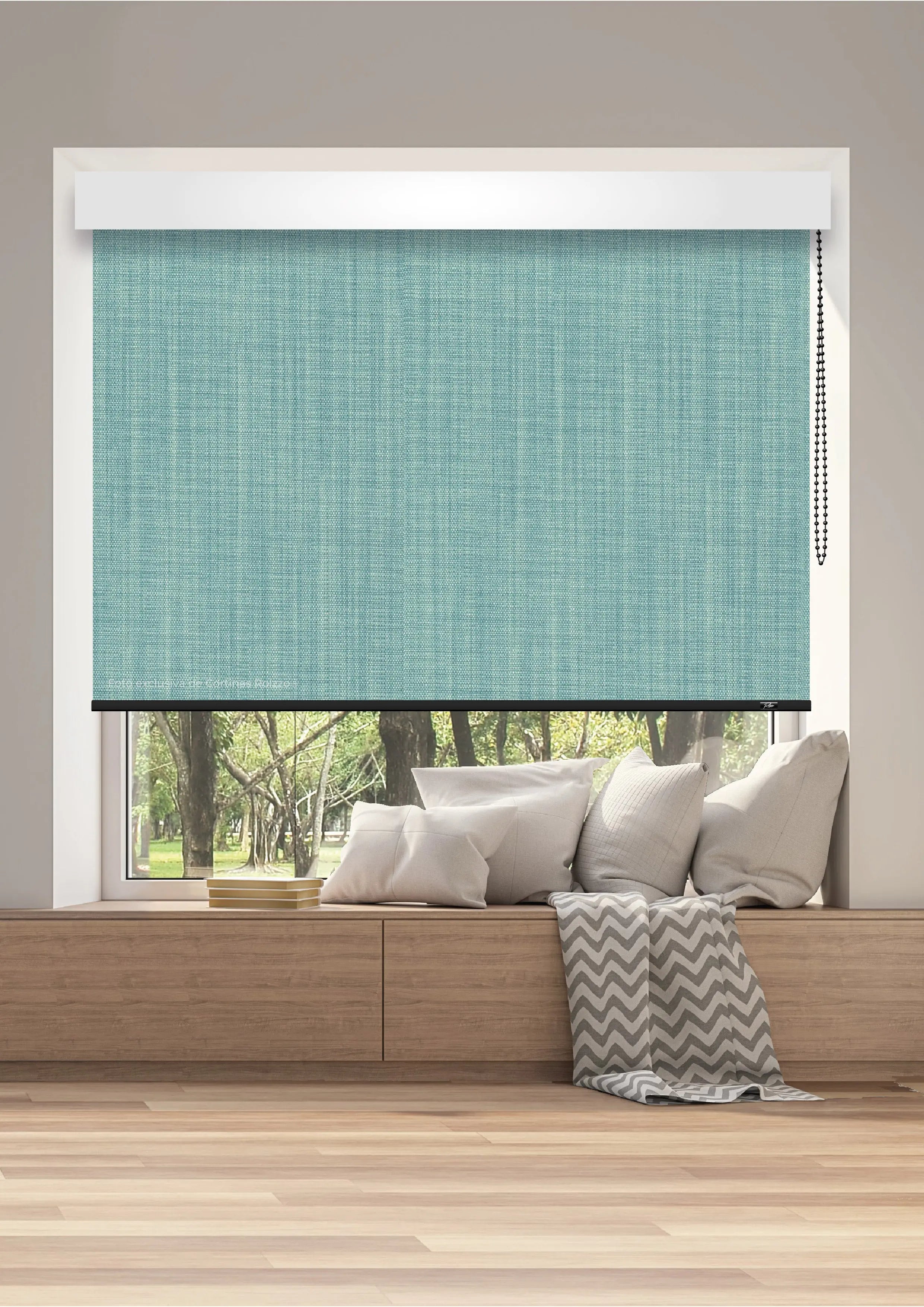 CORTINA ROLLER BLACKOUT BK05 - AZUL AGUA ESTÁNDAR
