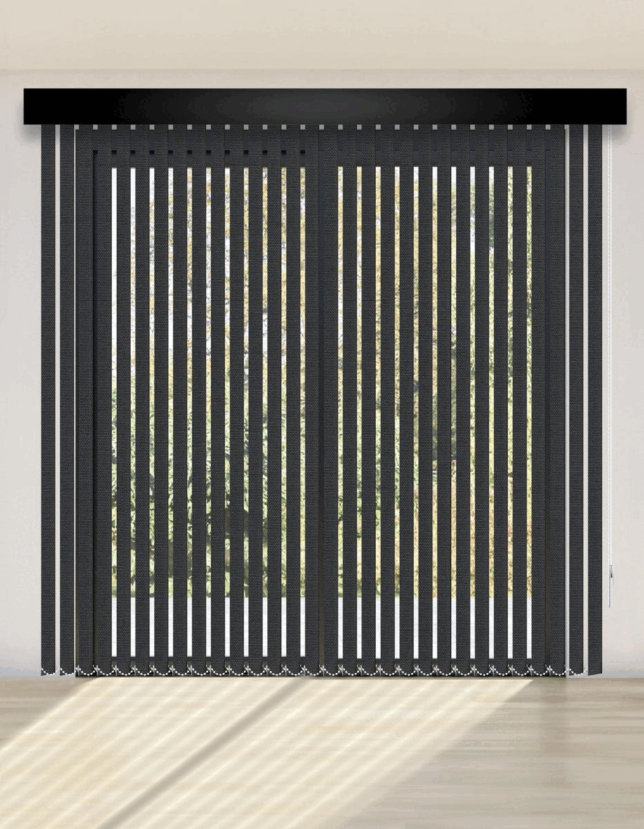 CORTINA VERTICAL BLACKOUT BK57 - GRIS TEXTURA OSCURO DELUX